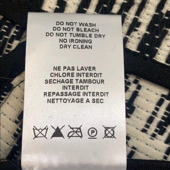 IRO BLACK AND WHITE COTTON BLEND WOVEN ZIP FRONT JACKET WITH POCKETS SIZE 6 - Picture 7 of 12